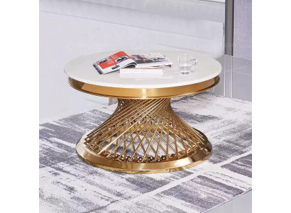 Table basse Design Salon Luxe acier inoxydable Tables d'appoint rondes Mobilier